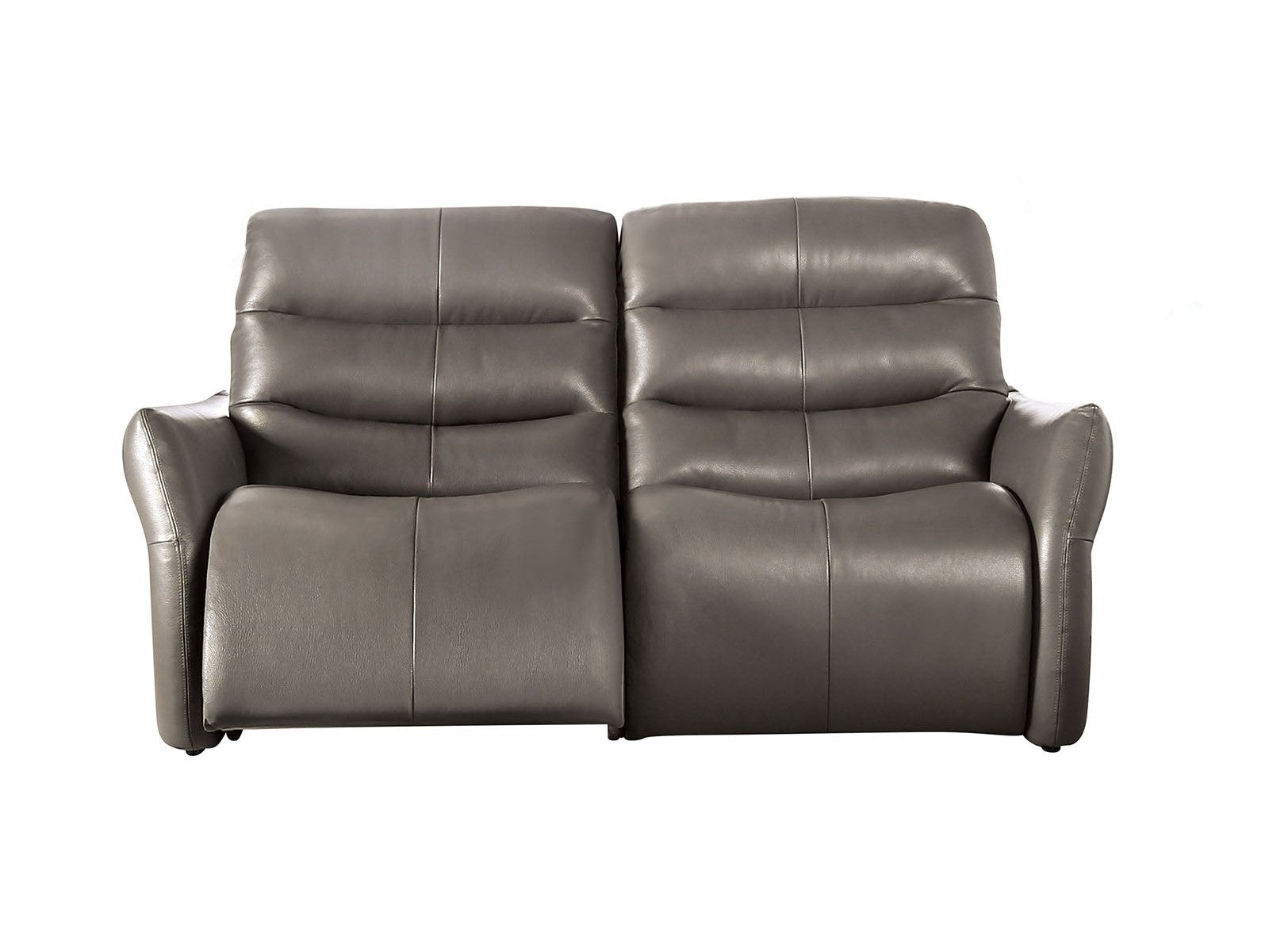 Granucci Gray Real Italian Leather Reclining Sofa - Ornate Home