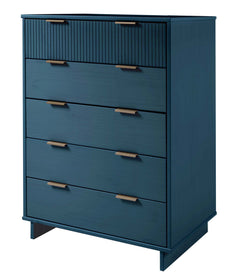 Granville 2-Piece Granville Tall Chest and Standard Dresser Set in Midnight Blue - Ornate Home