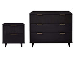 Granville 2-Piece Standard Dresser and Nightstand Set in Black - Ornate Home