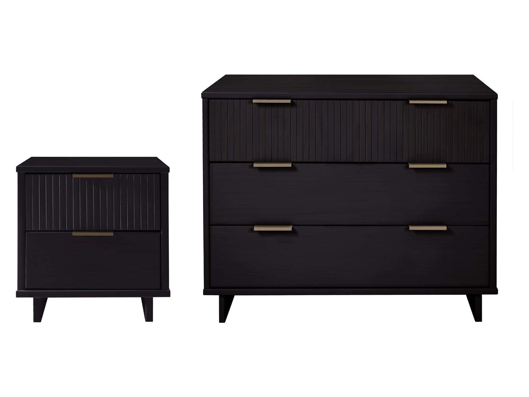 Granville 2-Piece Standard Dresser and Nightstand Set in Black - Ornate Home