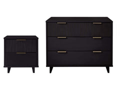 Granville 2-Piece Standard Dresser and Nightstand Set in Black - Ornate Home
