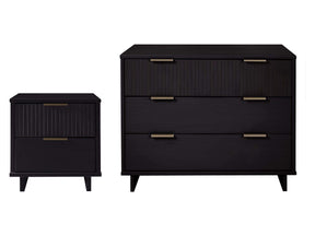 Granville 2-Piece Standard Dresser and Nightstand Set in Black - Ornate Home