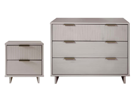 Granville 2-Piece Standard Dresser and Nightstand Set in Light Grey - Ornate Home