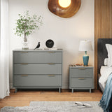 Granville 2-Piece Standard Dresser and Nightstand Set in Light Grey - Ornate Home