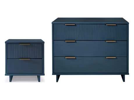 Granville 2-Piece Standard Dresser and Nightstand Set in Midnight Blue - Ornate Home