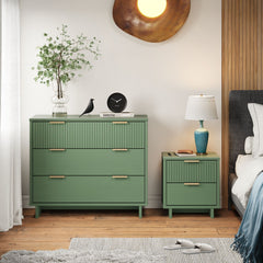 Granville 2-Piece Standard Dresser and Nightstand Set in Sage Green - Ornate Home