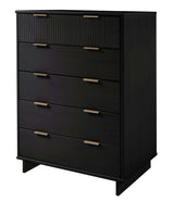 Granville 2-Piece Tall Chest and Double Dresser Set in Black - Ornate Home