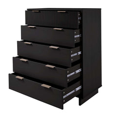Granville 2-Piece Tall Chest and Double Dresser Set in Black - Ornate Home