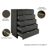 Granville 2-Piece Tall Chest and Double Dresser Set in Dark Grey - Ornate Home