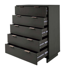 Granville 2-Piece Tall Chest and Double Dresser Set in Dark Grey - Ornate Home