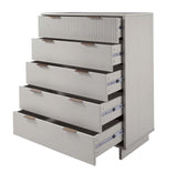 Granville 2-Piece Tall Chest and Double Dresser Set in Light Grey - Ornate Home