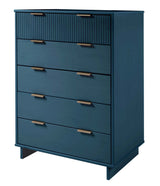 Granville 2-Piece Tall Chest and Double Dresser Set in Midnight Blue - Ornate Home