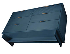 Granville 2-Piece Tall Chest and Double Dresser Set in Midnight Blue - Ornate Home