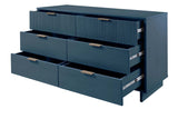 Granville 2-Piece Tall Chest and Double Dresser Set in Midnight Blue - Ornate Home