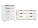 Granville 2-Piece Tall Chest and Double Dresser Set in White - Ornate Home