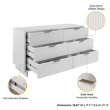 Granville 2-Piece Tall Chest and Double Dresser Set in White - Ornate Home