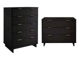 Granville 2-Piece Tall Chest and Standard Dresser Set in Black - Ornate Home