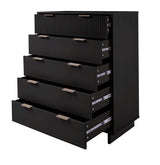 Granville 2-Piece Tall Chest and Standard Dresser Set in Black - Ornate Home