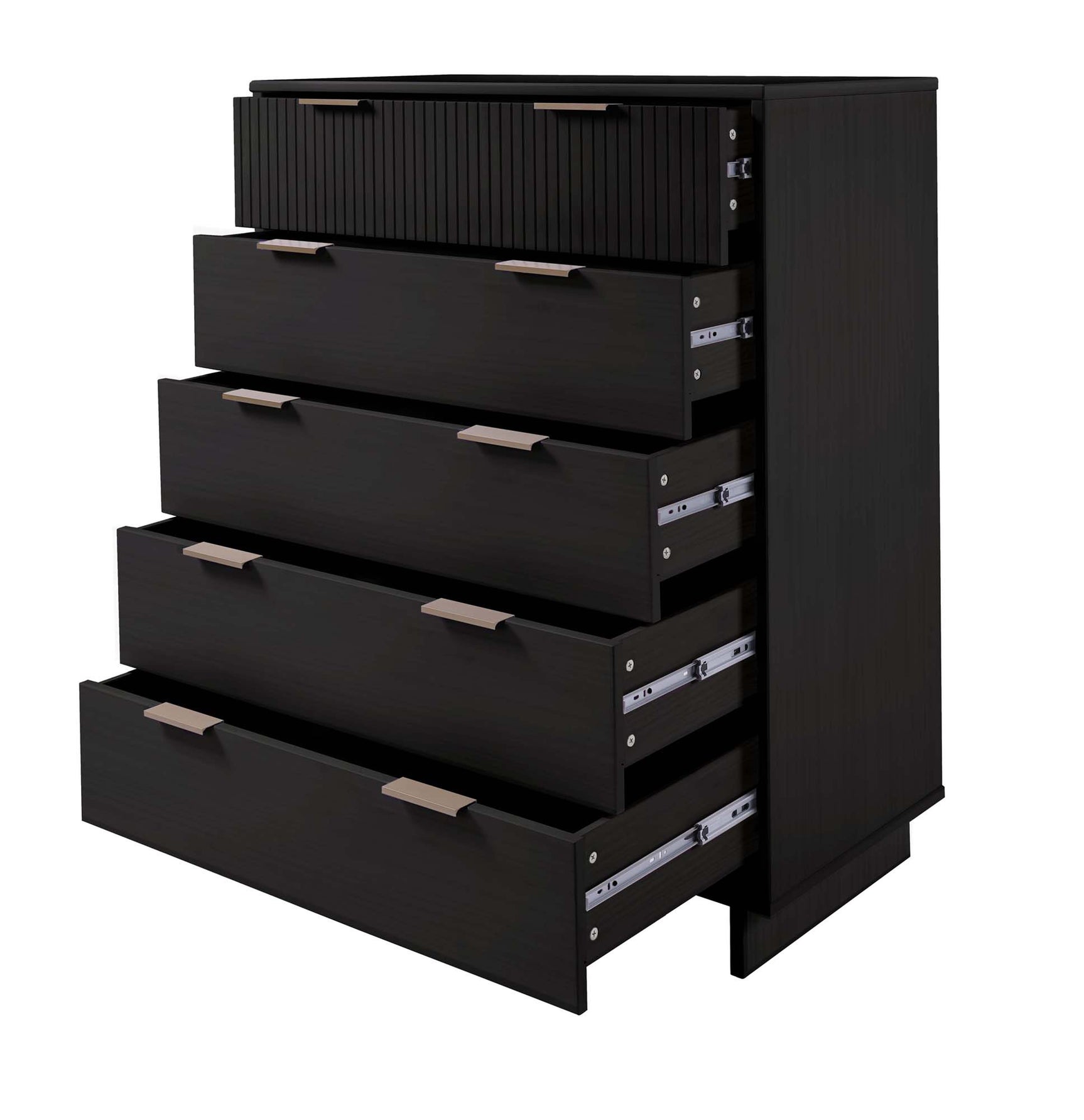 Granville 2-Piece Tall Chest and Standard Dresser Set in Black - Ornate Home
