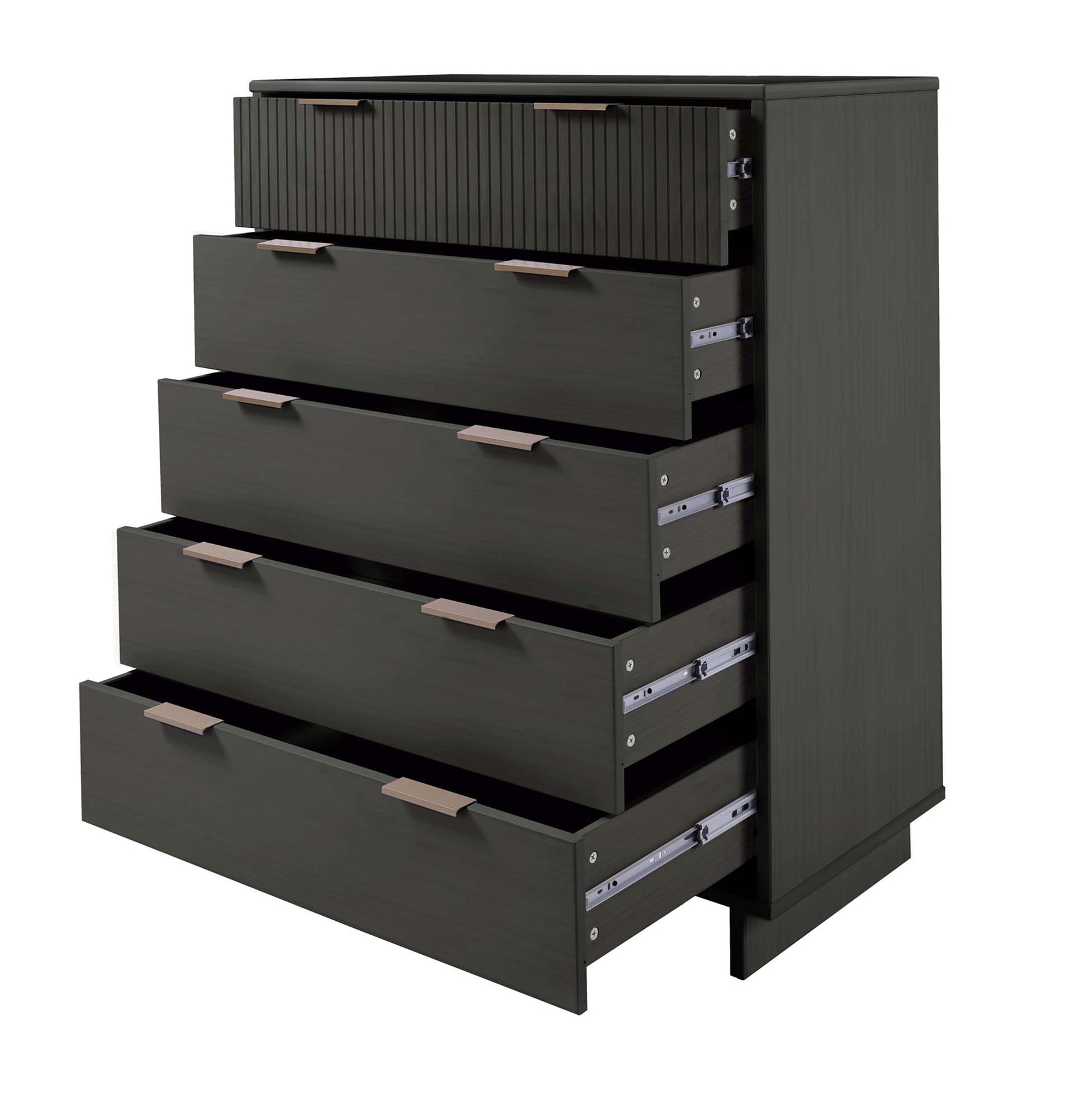 Granville 2-Piece Tall Chest and Standard Dresser Set in Dark Grey - Ornate Home