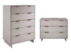 Granville 2-Piece Tall Chest and Standard Dresser Set in Light Grey - Ornate Home