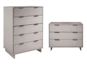 Granville 2-Piece Tall Chest and Standard Dresser Set in Light Grey - Ornate Home