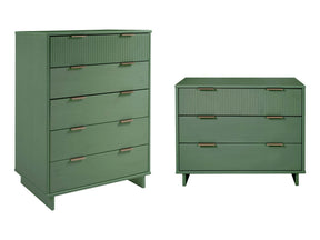 Granville 2-Piece Tall Chest and Standard Dresser Set in Sage Green - Ornate Home