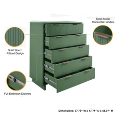 Granville 2-Piece Tall Chest and Standard Dresser Set in Sage Green - Ornate Home