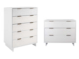 Granville 2-Piece Tall Chest and Standard Dresser Set in White - Ornate Home
