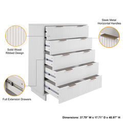 Granville 2-Piece Tall Chest and Standard Dresser Set in White - Ornate Home