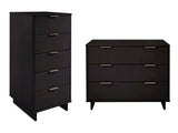 Granville 2-Piece Tall Narrow and Standard Dresser Set in Black - Ornate Home