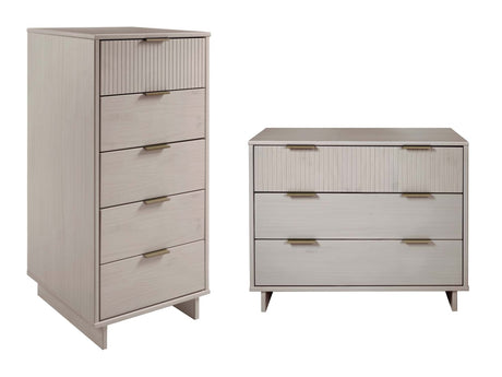 Granville 2-Piece Tall Narrow and Standard Dresser Set in Light Grey - Ornate Home