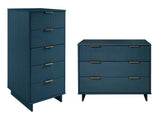 Granville 2-Piece Tall Narrow and Standard Dresser Set in Midnight Blue - Ornate Home