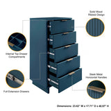 Granville 2-Piece Tall Narrow and Standard Dresser Set in Midnight Blue - Ornate Home