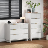 Granville 2-Piece Tall Narrow and Standard Dresser Set in White - Ornate Home