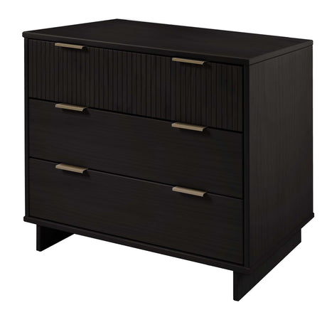 Granville 3-Piece Standard Dresser, Tall Narrow Chest and Nightstand Set in Black - Ornate Home
