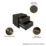 Granville 3-Piece Standard Dresser, Tall Narrow Chest and Nightstand Set in Dark Grey - Ornate Home