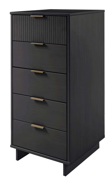 Granville 3-Piece Standard Dresser, Tall Narrow Chest and Nightstand Set in Dark Grey - Ornate Home