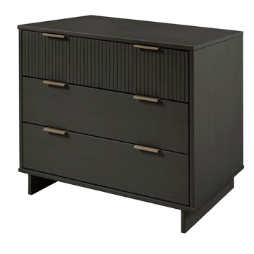 Granville 3-Piece Standard Dresser, Tall Narrow Chest and Nightstand Set in Dark Grey - Ornate Home