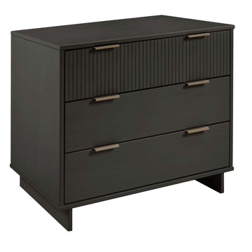 Granville 3-Piece Standard Dresser, Tall Narrow Chest and Nightstand Set in Dark Grey - Ornate Home
