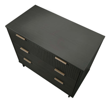 Granville 3-Piece Standard Dresser, Tall Narrow Chest and Nightstand Set in Dark Grey - Ornate Home