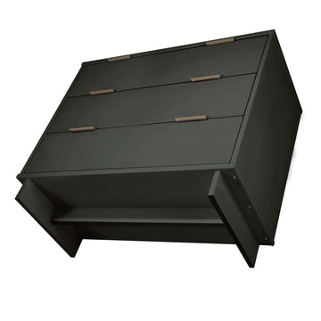 Granville 3-Piece Standard Dresser, Tall Narrow Chest and Nightstand Set in Dark Grey - Ornate Home