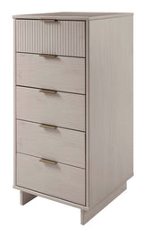 Granville 3-Piece Standard Dresser, Tall Narrow Chest and Nightstand Set in Light Grey - Ornate Home