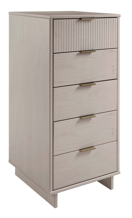Granville 3-Piece Standard Dresser, Tall Narrow Chest and Nightstand Set in Light Grey - Ornate Home