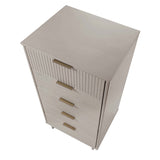 Granville 3-Piece Standard Dresser, Tall Narrow Chest and Nightstand Set in Light Grey - Ornate Home