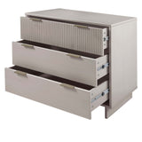 Granville 3-Piece Standard Dresser, Tall Narrow Chest and Nightstand Set in Light Grey - Ornate Home