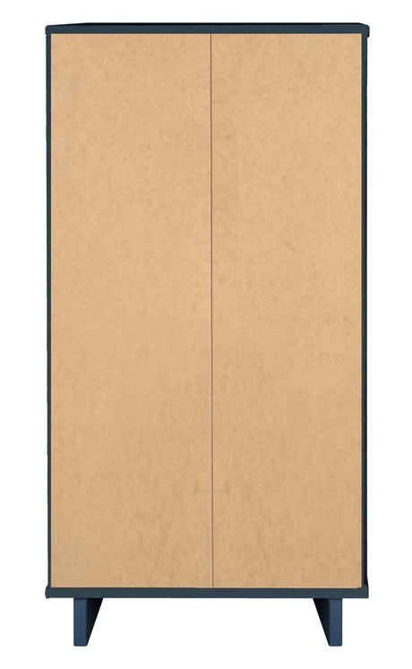 Granville 3-Piece Standard Dresser, Tall Narrow Chest and Nightstand Set in Midnight Blue - Ornate Home