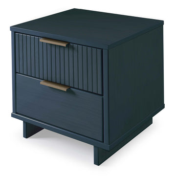 Granville 3-Piece Standard Dresser, Tall Narrow Chest and Nightstand Set in Midnight Blue - Ornate Home