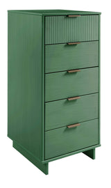 Granville 3-Piece Standard Dresser, Tall Narrow Chest and Nightstand Set in Sage Green - Ornate Home