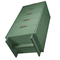 Granville 3-Piece Standard Dresser, Tall Narrow Chest and Nightstand Set in Sage Green - Ornate Home